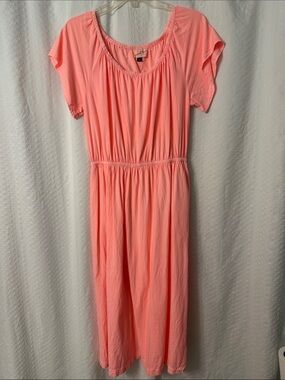 Universal Thread Coral Pink Elastic-Waist Maxi Dress Size Large